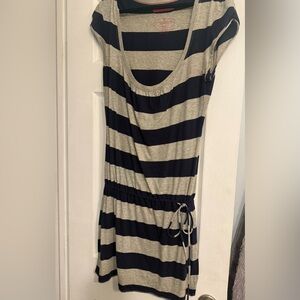American Eagle Gray and Blue Striped Shirt/Dress
